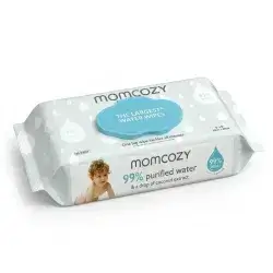 Momcozy Largest Water Wipes 99% Water Based Wipes For Sensitive Skin Single Pack ( 60 Count )