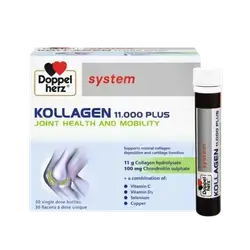 Kollagen 11,000 Plus Joint Health and Mobility 30 Single Dose Bottles _ Doppel herz