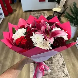 Red and White Mixed Flower Bouquet