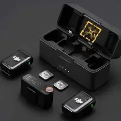 DJI Mic 2 (2 TX + 1 RX + Charging Case), All-in-one Wireless Microphone, Intelligent Noise Cancelling, 32-bit Float Internal Recording, 250m (820 ft.) Range, Microphone for iPhone, Android, Camera