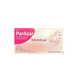 ParAzar Menstrual (500mg Paracetamol + 25mg Pamabrom) 20 Caplet_Awamedica