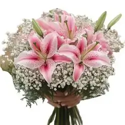 Oriental Bridal Bouquet With Gypsum
