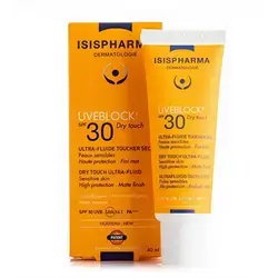 Isispharma Uveblock 30Spf Dry Touch Ultra-Fluide Toucher Sec Peaux Sensibles Haute Protection
