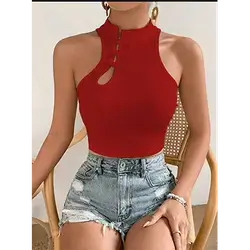 Chiquease Cut Out Front Mock Neck Tank Top
Size: XS