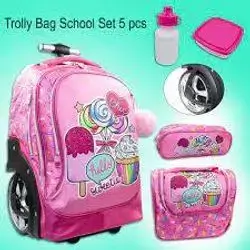 Flamingo School Bag With Tyer 5 Pcs
