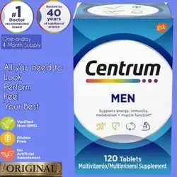 Centrum Men Multivitamin and Multimineral, Made with 24 key micronutrients, Energy, Immunity, metabolism, beauty, mood, healthy appearance, ORIGINAL, Multivitamins, Multivitamin for Men, 120 Tablets centrum 