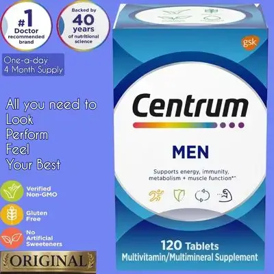 Centrum Men Multivitamin and Multimineral, Made with 24 key micronutrients, Energy, Immunity, metabolism, beauty, mood, healthy appearance, ORIGINAL, Multivitamins, Multivitamin for Men, 120 Tablets centrum