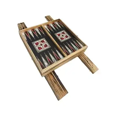 Walnut Tavla Desk Backgammon Set