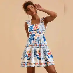 Travachic Tropical Print Casual Mini Dress - XL