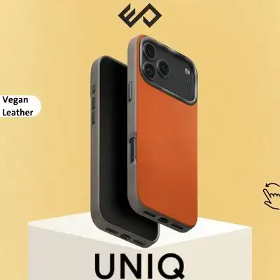 UNIQ Lyden DS Dual-Tone Premium Leatherette Case for iPhone 17 Pro Max - Orange