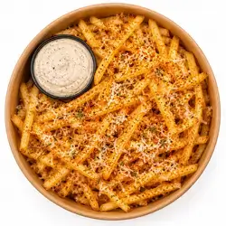 Belgian potatoes with truffle mayonnaise and parmesan cheese