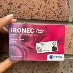IRONEC folic (iron and folic acid) 20 coated tablets 550mg