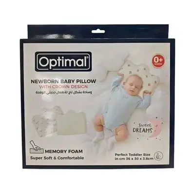 Optimal - Crown-Shaped Pillow for Newborns - 0+ Months - Pink/ - White , BLUE