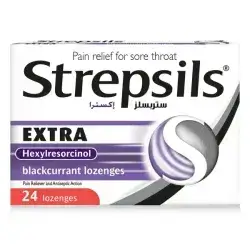 ( strepsils ) extra hexylresorcinol blackcurrant lozenges