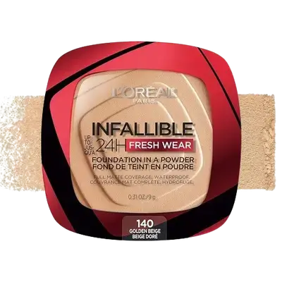 INFALLIBLE Fresh Wear 24H Foundation In A Powder 140 GOLDEN BEIGE 9g _ L'OREAL PARIS