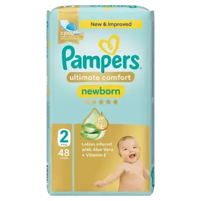 Pampers Newborn Ultimate Comfort (2) 3-8kg 46 Diapers