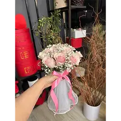 Pink Rose + Gypsophila