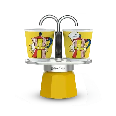 Moka set mini expess r lichtenstein +2 bicchierini