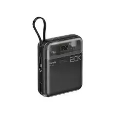 Remax RPP-603 20000mAh Sucha Pro Series 20W + 22.5W Fast Charging Power Bank with 2 Cables - Black