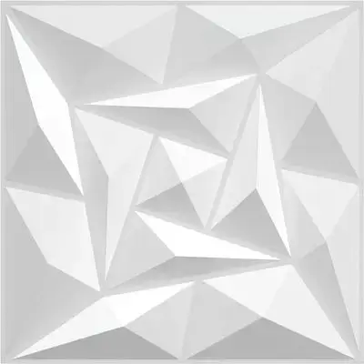 ألواح جدارية ثلاثية الأبعاد أبيض مات D099
