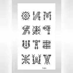 1 Sheet fake tattoo stickers geometric symbols temporary tattoo