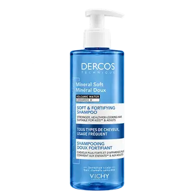 DERCOS Mineral Soft & Fortifying Shampoo for All Hair Types 400ml _ VICHY