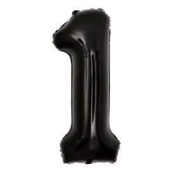 Black Number 1 Helium Balloon