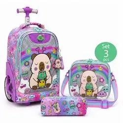 Jasmine Star 3-Piece Trolley School Bag Set