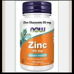 NOW Foods Supplements, Zinc, (zinc Gluconate) 50 mg, Supports Enzyme Functions*, Immune Support*, 100 Tablets zinc