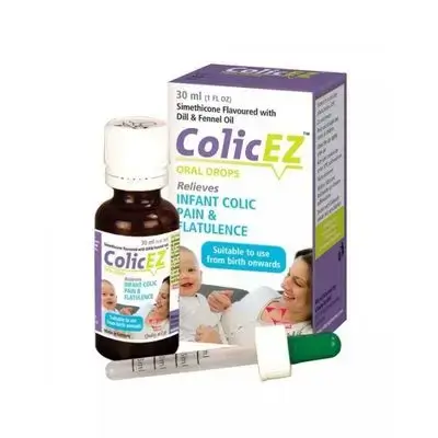 قطرات لعلاج آلام المغص وغيرها من الحالات التي تشمل انتفاخ البطن عند الرضع. //COLIC EZ DROPS 30ML