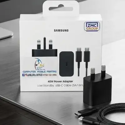 SAMSUNG 45W PD Fast Charger Original With Cable Type-C To Type-C