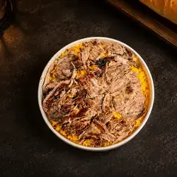 Meat Shawarma on Rice (Meat Shawarma Fatteh)