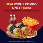 2 Crispy Chicken Wraps+2 Fries+2 Soft Drinks