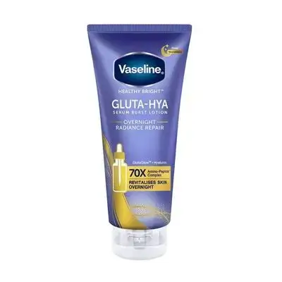 Vaseline Healthy Bright Gluta-Hya Serum Burst Lotion Overnight Radiance Repair 70X 300ml (night)
