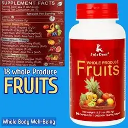 Whole Fruits, Balance of Natural 18 Whole Fruits Blend, Fresh Superfood Formula with Vitamins and Minerals, Freeze-dried, 90 Capsules Fruits