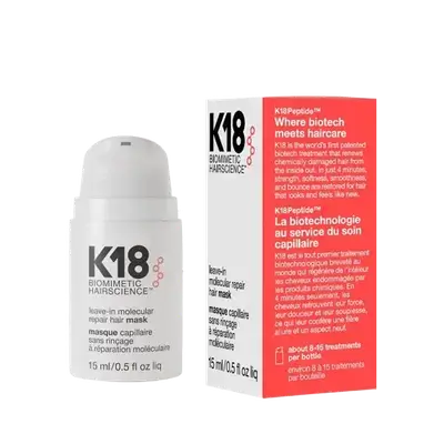 K18 Leave-In Molecular Repair Hair Mask 15ml _ BIOMIMETIC HAIRSCIENCE