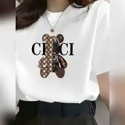 Modern Minimalist Short-Sleeve T-Shirt, Teddy Bear Print - Medium