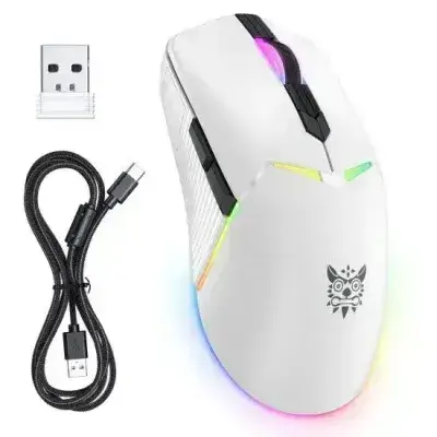 ONIKUMA CW928 RGB Tri-Mode Wireless Gaming Mouse - White