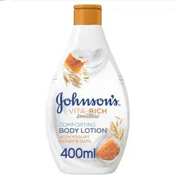 Johnson's Body Lotion Vita-Rich Smoothies, Enriched with Yogurt Concentrate, Honey and Oats, Intensely Nourishes and Comforts the Skin 400ml