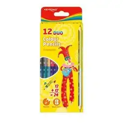 Pencil crayons KEYROAD, triangle, double tip, 12pcs, color mix