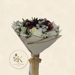 Red Lily, Rose, Chrysanthemum & Alstroemeria Bouquet