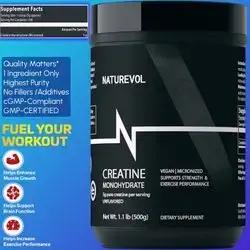 Creatine Monohydrate, Micronized Unflavored Creatine Powder, Pure, Easy Dissolve | Supports Strength, Muscle & Workout Recovery for Women & Men | 5g Per Serv, 100 Servings, 500g creatine