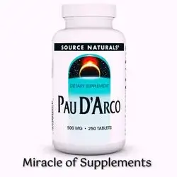 Source Naturals PAU D'Arco, Antibacterial, antifungal, and antiviral activities, Anti-inflammatory effects, arthritis, rheumatism and Joint pain, ulcers and gastritis, Anticancer & Anti-parasite, 250 Tablets