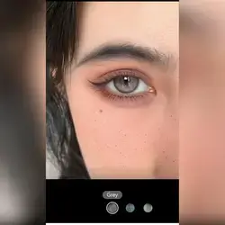 1 Pair Of New Tricolor Contact Lenses, 14.5mm - Grey