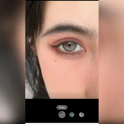 1 Pair Of New Tricolor Contact Lenses, 14.5mm - Grey