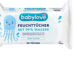 Wet wipes with 99% water, 80 count