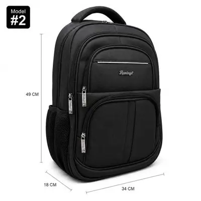 Flamingo Leather Backpack – Model #2, 4 Zippers