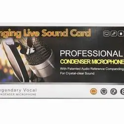 Type: Condenser Microphone • Connection: USB3.1 Type‑C • Use: Recording, live streaming, podcasting • Sound Quality: Clear audio with low noise • Shock Absorber: Built‑in to reduce vibration noise • Frequency Response: 20Hz – 20kHz • Sensitivity: −34dB ±2dB • Max Sound Pressure: Up to 130dB SPL