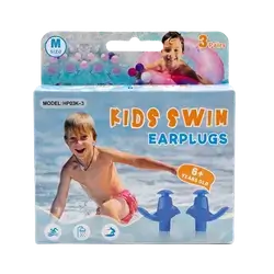 Kids Swim Earplugs 6+ Years Medium 3 Pairs HP03K-3 _ Hearprotek