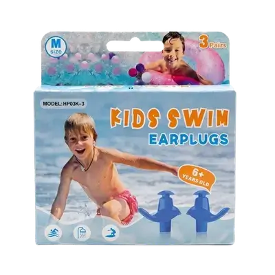 Kids Swim Earplugs 6+ Years Medium 3 Pairs HP03K-3 _ Hearprotek
